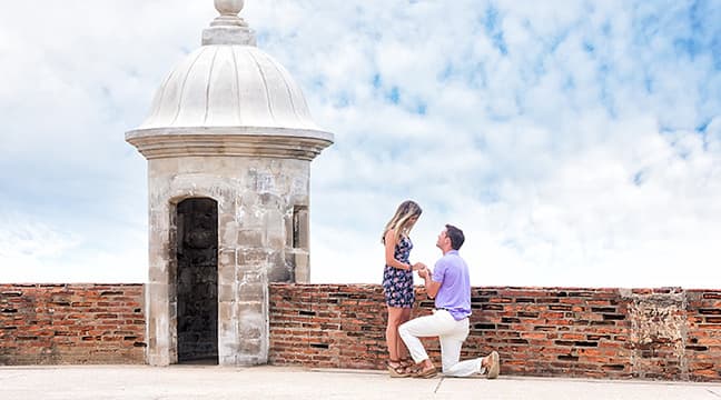 Surprise Proposal at St. Cristobal Castle in Old San Juan