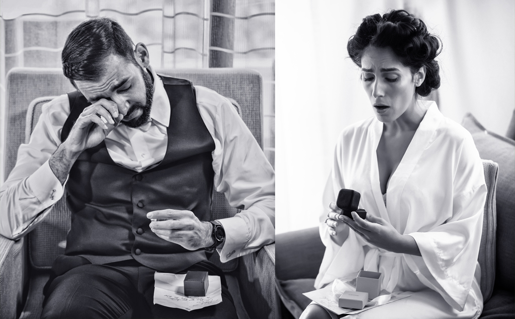 Candid shot and emotions of bride and groom