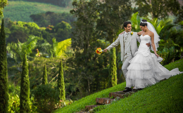 Bride and groom happy at Hacienda el Cortijo Barranquitas Puerto Rico