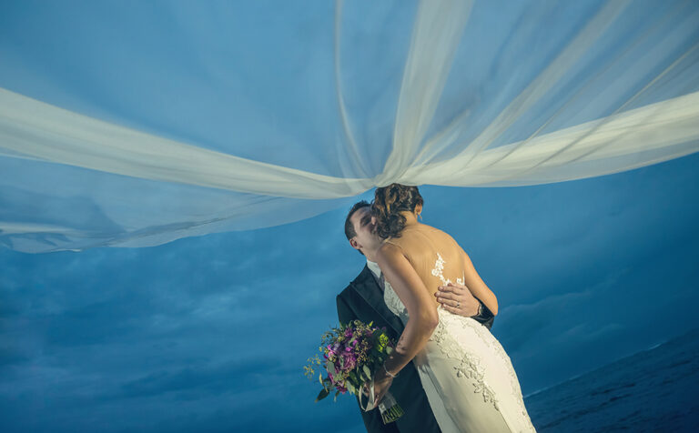 Wedding Couple at Caribe Hilton with Ocean View, San Juan, Puerto Rico