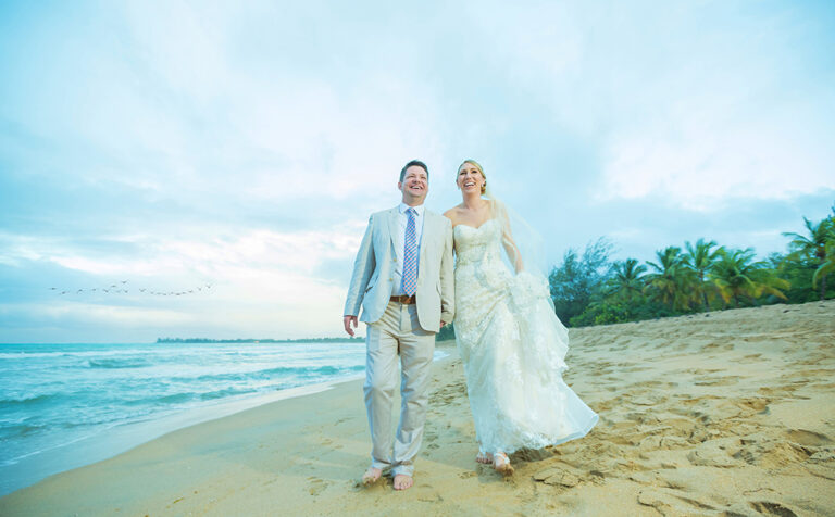 Newlyweds at Courtyard Marriott Isla Verde Beach Resort Puerto Rico