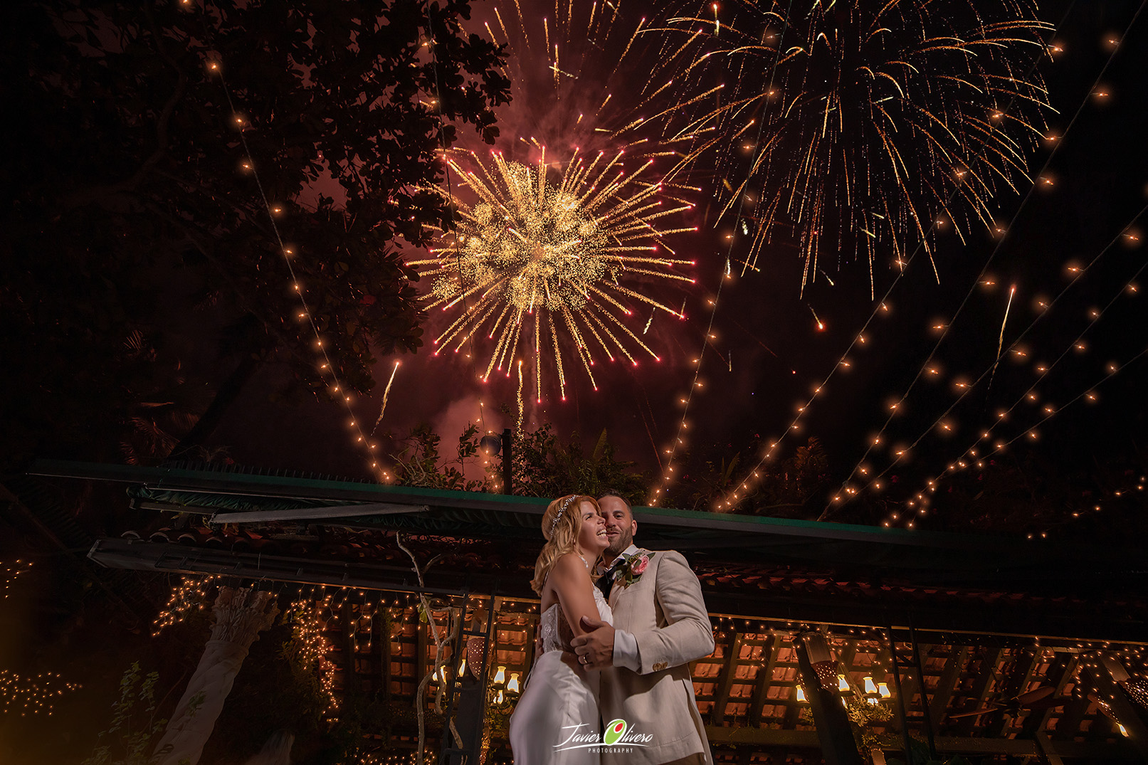 Wedding at Hacienda Siesta Alegre Inn with fireworks