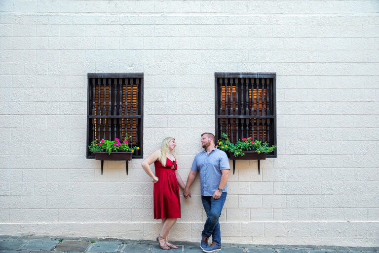 Engagement session in Old San Juan street, Puerto Rico
