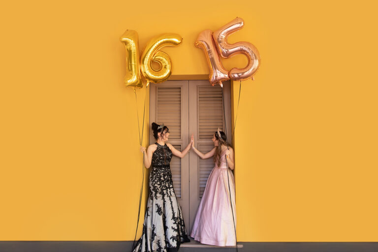 Birthday Quinceanera and Sweet 16 Girls with Ballons